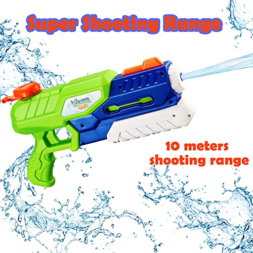 Paochocky Juguetes de Super Pistolas de Agua 1400ml Diversión Potente Chorro de Agua con Alcance de hasta 10m para Verano Piscina Al Aire Libre Jardin Fiesta Batalla de Agua para niños Adultos