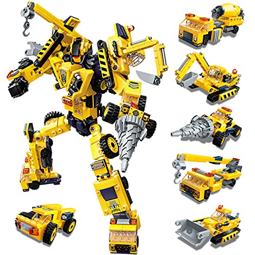 Paochocky Set de Bloques de Construcción 6 in 1 Stem Juguetes de Transformers Robots Regalo de Juguete de DIY Creativo Conjunto para Niños y Niñas (479 Piezas)