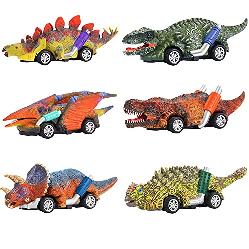 Paquete de 6 Coches de Dinosaurios Juguetes,WolinTek Juego de Juguetes de Dinosaurio para Coche,Juguetes,Juguetes para Niños,Regalos para Niños