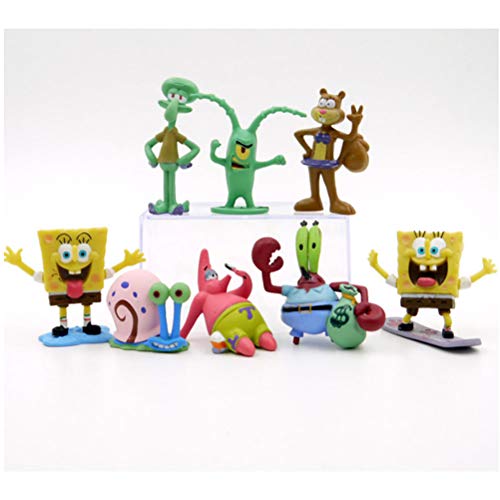 passer 8 muñecos de dibujos animados de Bob Esponja Juguetes, figura de anime muñeca linda figura de pulpo ornamento decoración del coche para niños