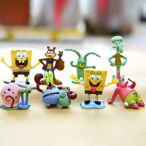 passer 8 muñecos de dibujos animados de Bob Esponja Juguetes, figura de anime muñeca linda figura de pulpo ornamento decoración del coche para niños