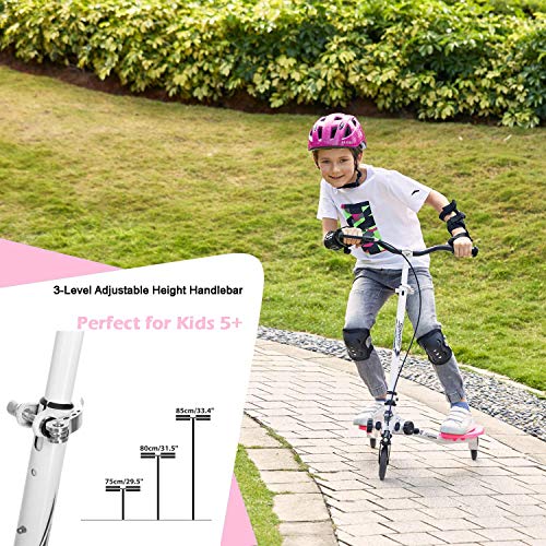 Patinete Scooter de 3 Ruedas Swing Y Fliker Scooter Plegable Altura Ajustable, para Niños de 5 +/Adolescentes/Adultos