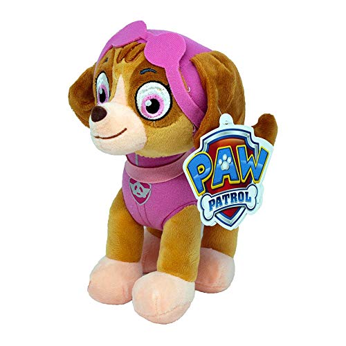 PATRULLA CANINA (PAW PATROL) - PELUCHE PERSONAJE SKYE, COCKER SPANIEL EXPERTA EN VOLAR (26CM DE PIE) CALIDAD SUPER SOFT - COLOR ROSA -