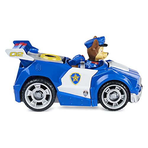 PAW PATROL Chase's Deluxe Movie Transforming Toy Car con Figura de acción Coleccionable, Juguetes para niños a Partir de 3 años