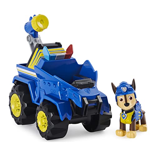 PAW Patrol Dino Rescue Chase Deluxe Rev Up Vehículo con Misterio Figura de Dinosaurio