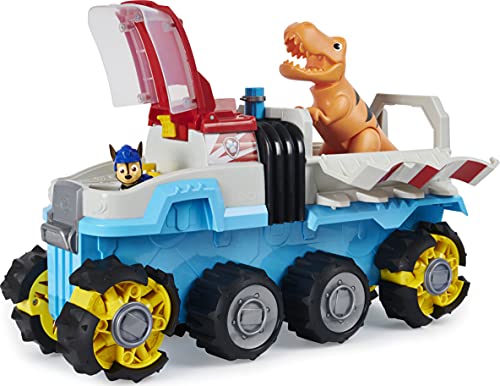 PAW Patrol Dino Rescue Dino Patroller motorizado vehículo del Equipo con Figuras exclusivas de Chase y T-Rex