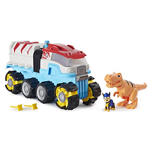 PAW Patrol Dino Rescue Dino Patroller motorizado vehículo del Equipo con Figuras exclusivas de Chase y T-Rex