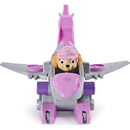 PAW Patrol Dino Rescue Skye's Deluxe Rev Up Vehículo con Figura de Dinosaurio Misterioso