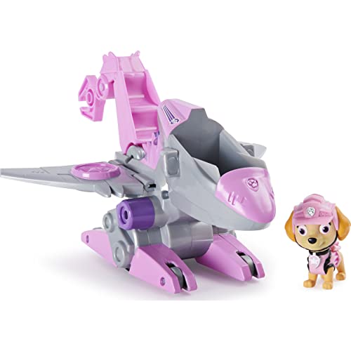 PAW Patrol Dino Rescue Skye's Deluxe Rev Up Vehículo con Figura de Dinosaurio Misterioso