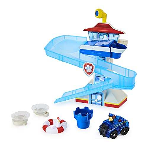 PAW PATROL Juego de baño de Adventure Bay con vehículo de persecución Iluminado, Juguete de baño para niños de 3 años en adelante