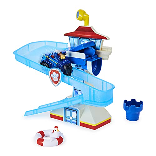 PAW PATROL Juego de baño de Adventure Bay con vehículo de persecución Iluminado, Juguete de baño para niños de 3 años en adelante