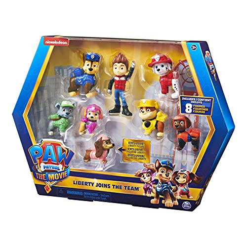 PAW PATROL Liberty Joins The Team Paquete de Regalo de 8 Figuras con Figura Coleccionable Exclusiva, Juguetes para niños a Partir de 3 años