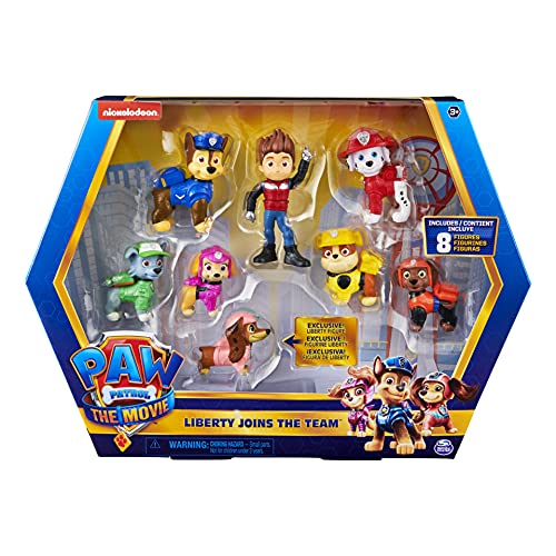 PAW PATROL Liberty Joins The Team Paquete de Regalo de 8 Figuras con Figura Coleccionable Exclusiva, Juguetes para niños a Partir de 3 años