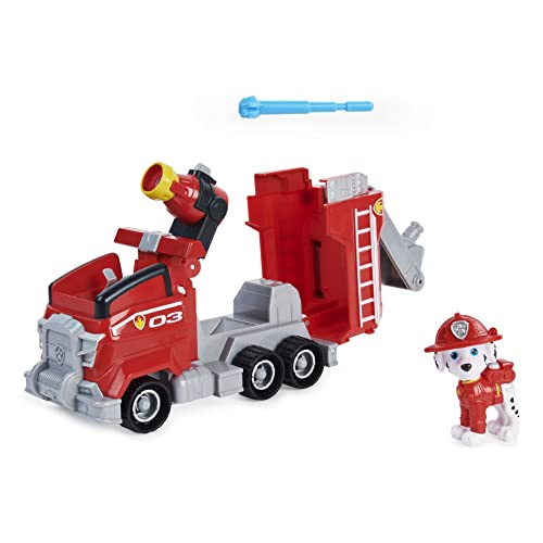 PAW PATROL Marshall's Deluxe Movie Transforming Fire Engine Toy Car con Figura de acción Coleccionable, Juguetes para niños a Partir de 3 años