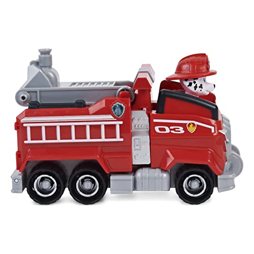 PAW PATROL Marshall's Deluxe Movie Transforming Fire Engine Toy Car con Figura de acción Coleccionable, Juguetes para niños a Partir de 3 años