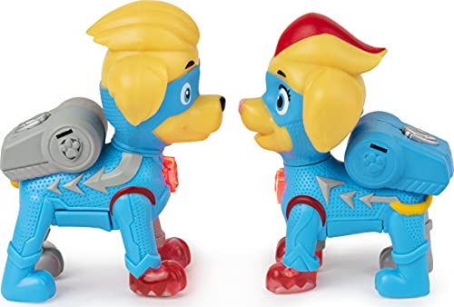 PAW Patrol Mighty Pups Super Paws, Mighty Twins Light Up Figuras, Paquete de 2, para niños de 3 años en adelante