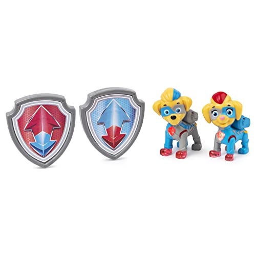 PAW Patrol Mighty Pups Super Paws, Mighty Twins Light Up Figuras, Paquete de 2, para niños de 3 años en adelante