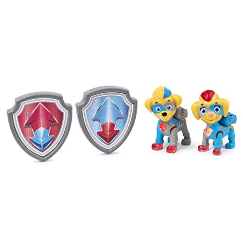 PAW Patrol Mighty Pups Super Paws, Mighty Twins Light Up Figuras, Paquete de 2, para niños de 3 años en adelante