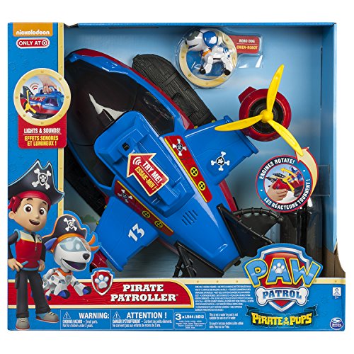 PAW PATROL – Pirate Pups – Pirate Patroller – Vehículo con Efectos de luz y Sonido (versión Inglesa)