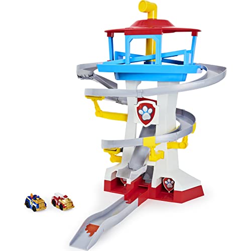 PAW PATROL Playset with Vehicles, Scale True Metal Adventure Bay Rescue Way-Juego con 2 vehículos exclusivos, Escala 1:55, Color Gris, 0 (Spin Master 6060065)