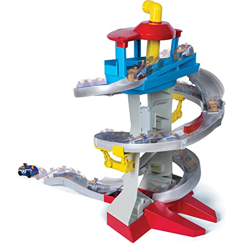 PAW PATROL Playset with Vehicles, Scale True Metal Adventure Bay Rescue Way-Juego con 2 vehículos exclusivos, Escala 1:55, Color Gris, 0 (Spin Master 6060065)