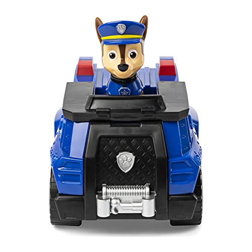 PAW PATROL Polizei mit Chase Vehicle/Basis Fahrzeug policía de la Patrulla Canina con Figura de chasis (vehículo básico), Color no se Puede aplicar. (Spin Master 6061799)