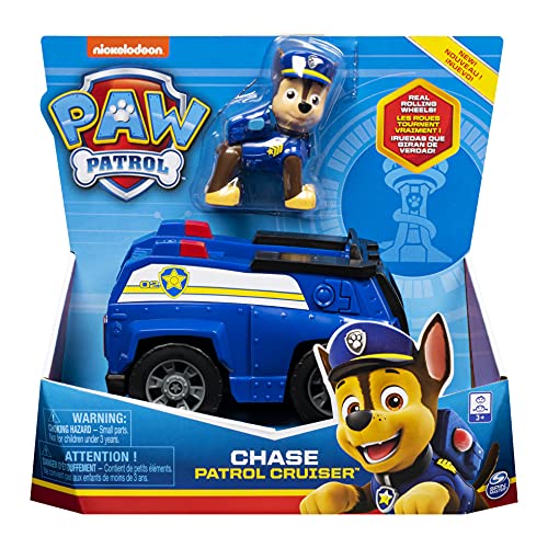 PAW PATROL Polizei mit Chase Vehicle/Basis Fahrzeug policía de la Patrulla Canina con Figura de chasis (vehículo básico), Color no se Puede aplicar. (Spin Master 6061799)