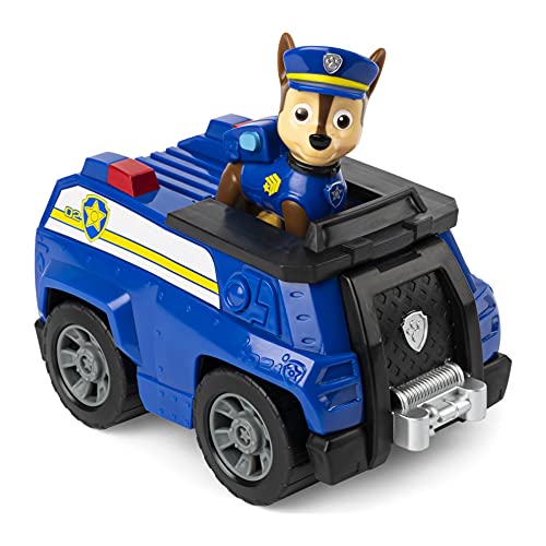 PAW PATROL Polizei mit Chase Vehicle/Basis Fahrzeug policía de la Patrulla Canina con Figura de chasis (vehículo básico), Color no se Puede aplicar. (Spin Master 6061799)