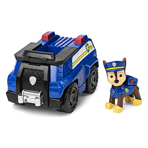 PAW PATROL Polizei mit Chase Vehicle/Basis Fahrzeug policía de la Patrulla Canina con Figura de chasis (vehículo básico), Color no se Puede aplicar. (Spin Master 6061799)