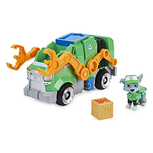 PAW PATROL Rocky's Deluxe - Coche de Juguete Transformador de película con Figura de acción Coleccionable, Juguetes para niños a Partir de 3 años