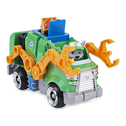 PAW PATROL Rocky's Deluxe - Coche de Juguete Transformador de película con Figura de acción Coleccionable, Juguetes para niños a Partir de 3 años