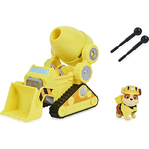 Paw Patrol - Rubble's Deluxe - Vehículo de Juguete transformable con Figura de acción Coleccionable, de la película la Patrulla Canina, Juguetes para niños a Partir de 3 años