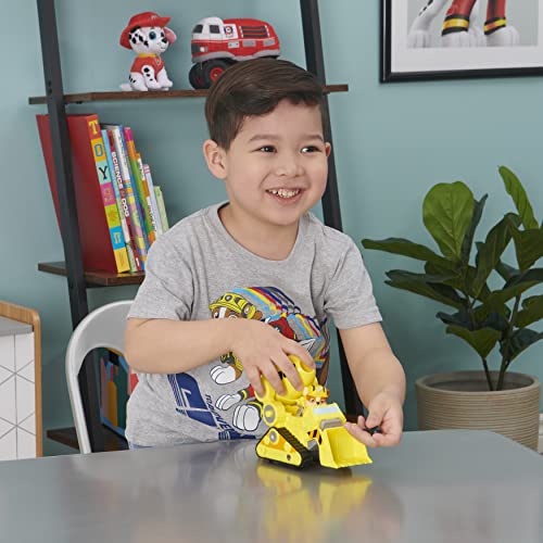 Paw Patrol - Rubble's Deluxe - Vehículo de Juguete transformable con Figura de acción Coleccionable, de la película la Patrulla Canina, Juguetes para niños a Partir de 3 años