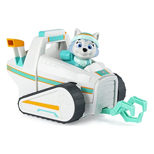 PAW PATROL Schneefahrzeug mit Vehicle/Basis Fahrzeug Nieve de la Patrulla Canina con Figura de Everest (vehículo básico), Color no se Puede aplicar. (Spin Master 6061802)