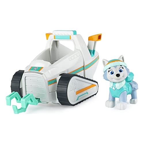 PAW PATROL Schneefahrzeug mit Vehicle/Basis Fahrzeug Nieve de la Patrulla Canina con Figura de Everest (vehículo básico), Color no se Puede aplicar. (Spin Master 6061802)