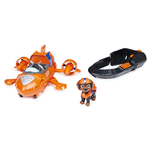 PAW PATROL Zuma'S Deluxe Movie Transforming Toy Car con Figura de acción Coleccionable, Juguetes para niños a Partir de 3 años