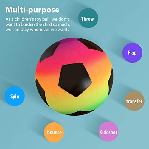 Pelota de fútbol arcoíris de PVC de 9 pulgadas y pelota de fútbol para niños, ideal para jugar al dod, kick ball y juegos escolares