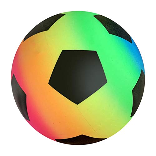 Pelota de fútbol arcoíris de PVC de 9 pulgadas y pelota de fútbol para niños, ideal para jugar al dod, kick ball y juegos escolares