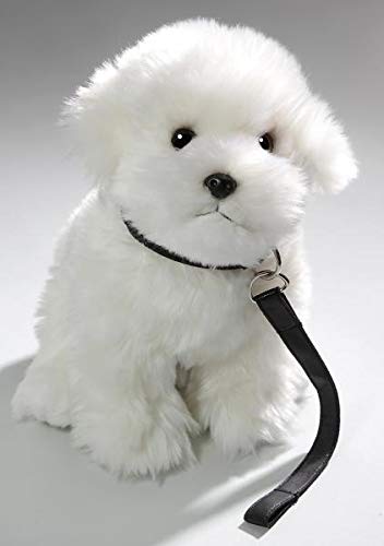 Peluche - Bichón Maltés, Perro con Correa (Felpa, 26cm) [Juguete] 3467