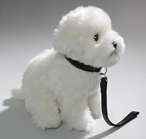 Peluche - Bichón Maltés, Perro con Correa (Felpa, 26cm) [Juguete] 3467