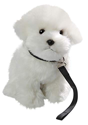 Peluche - Bichón Maltés, Perro con Correa (Felpa, 26cm) [Juguete] 3467