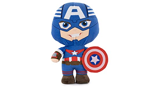 Peluches de los Personajes del Universo Marvel, Avengers, Guardianes de la Galaxia - Calidad Super Soft (20cm, Capitan América)