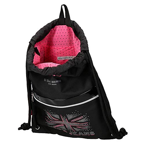 Pepe Jeans Ada Mochila Saco Negro 35x44 cms Poliéster