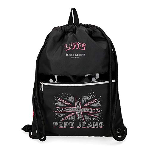 Pepe Jeans Ada Mochila Saco Negro 35x44 cms Poliéster