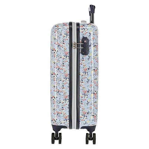 Pepe Jeans Malila Maleta de cabina Azul 38x55x20 cms Rígida ABS Cierre TSA 34L 2,6Kgs 4 Ruedas dobles Equipaje de Mano