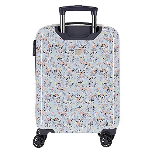 Pepe Jeans Malila Maleta de cabina Azul 38x55x20 cms Rígida ABS Cierre TSA 34L 2,6Kgs 4 Ruedas dobles Equipaje de Mano