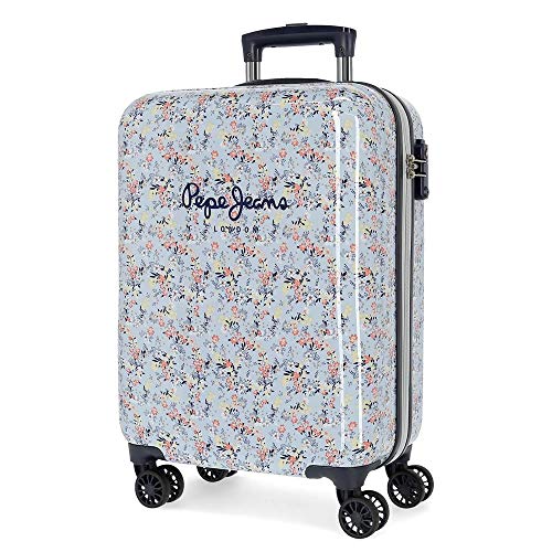 Pepe Jeans Malila Maleta de cabina Azul 38x55x20 cms Rígida ABS Cierre TSA 34L 2,6Kgs 4 Ruedas dobles Equipaje de Mano