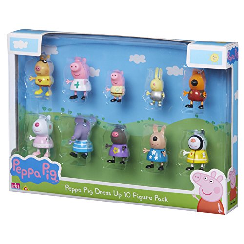 Peppa Pig 06668 - Pack de 10 figuritas disfrazadas Multicolor, 4 x 5 x 5,5 cm