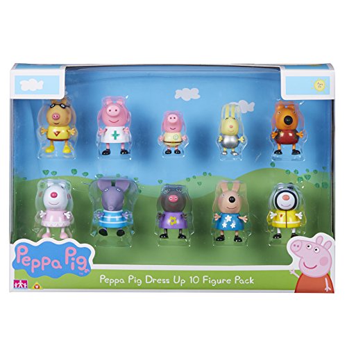 Peppa Pig 06668 - Pack de 10 figuritas disfrazadas Multicolor, 4 x 5 x 5,5 cm