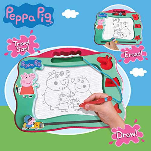 Peppa Pig 674 07218 Travel Magnetic Scribbler, verde menta/rosa